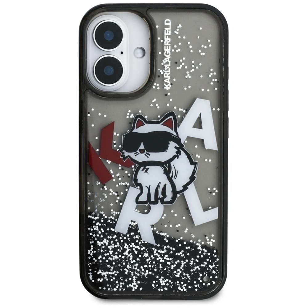 Karl Lagerfeld Liquid Glitter Choupette Logo Apple iPhone 16 black - 3