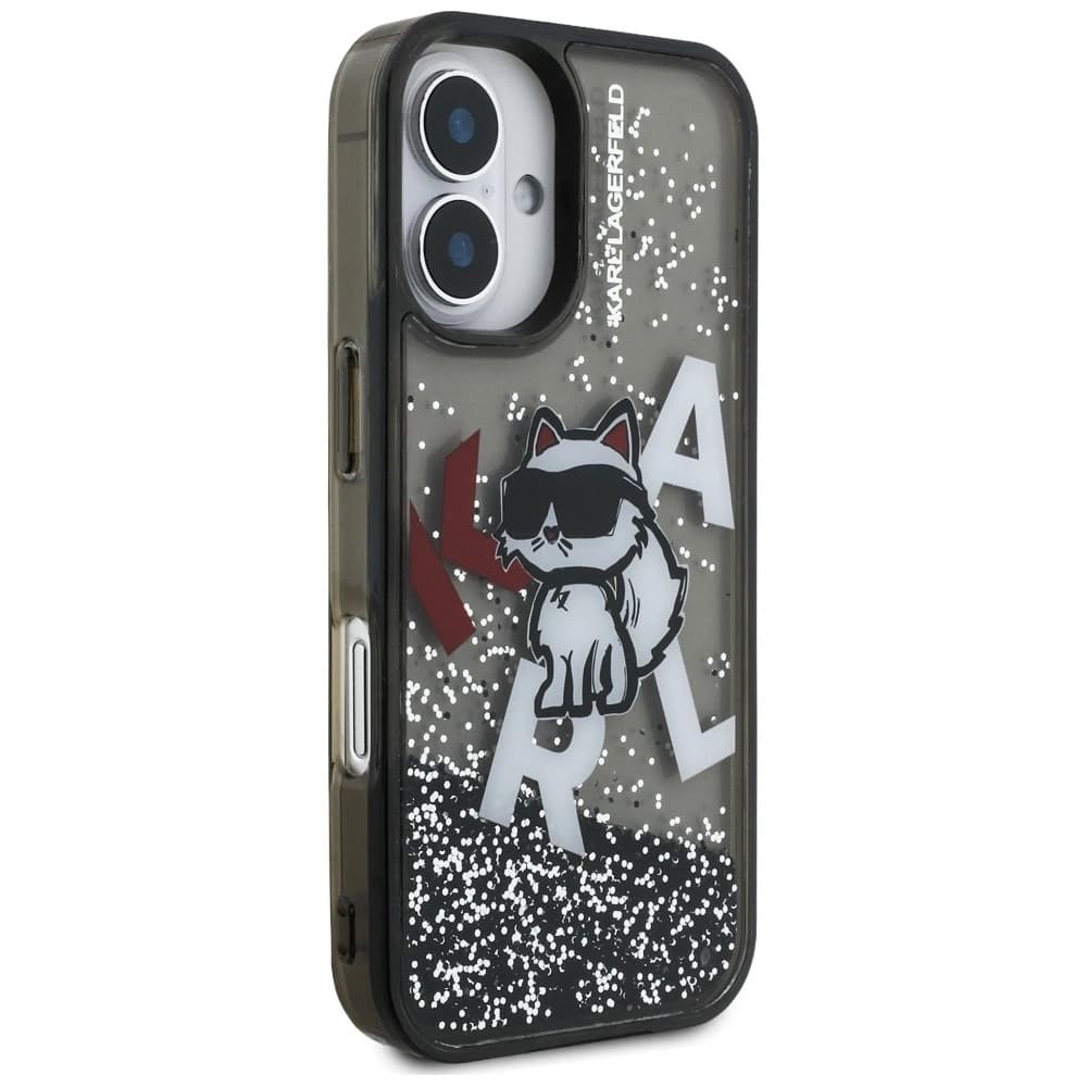 Karl Lagerfeld Liquid Glitter Choupette Logo Apple iPhone 16 black - 4