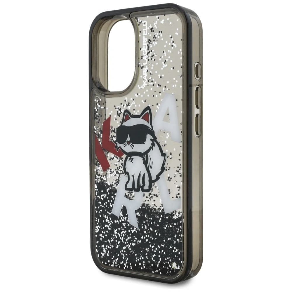 Karl Lagerfeld Liquid Glitter Choupette Logo Apple iPhone 16 black - 6