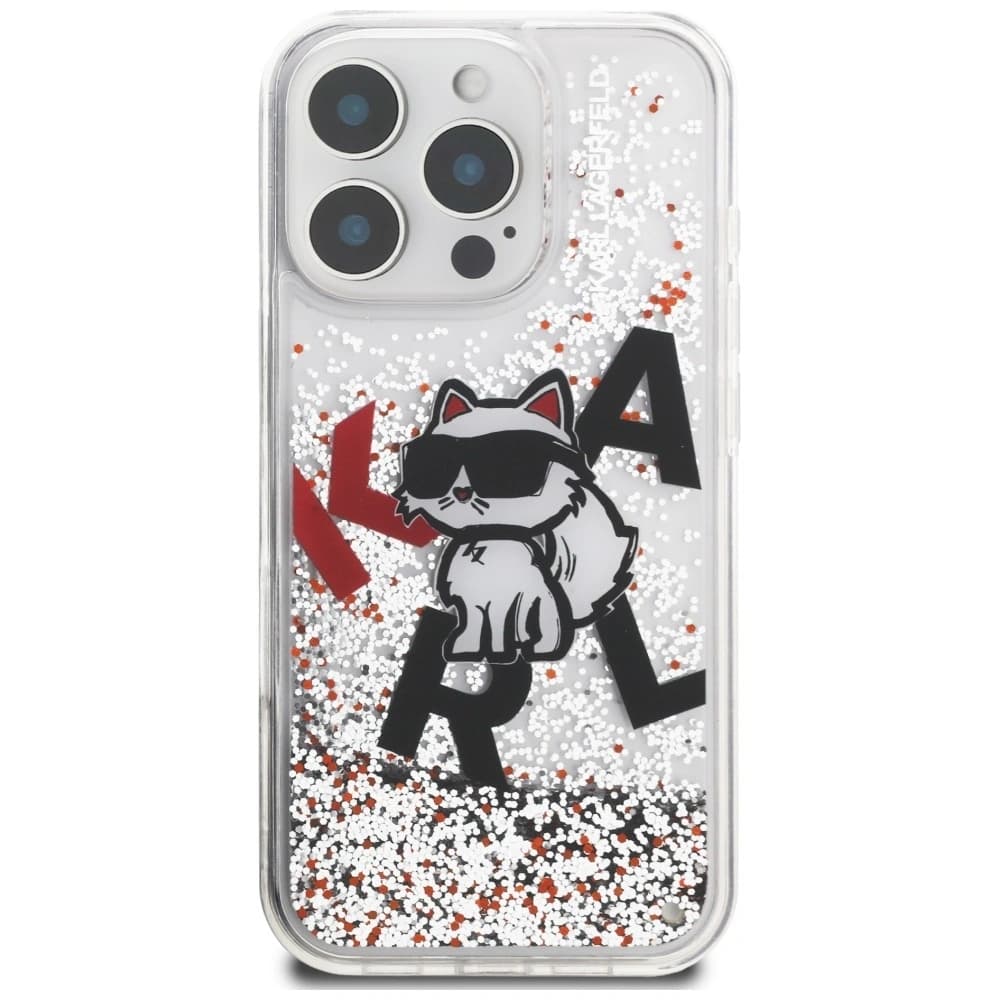 Karl Lagerfeld Liquid Glitter Choupette Logo Apple iPhone 16 Pro čirý
 - 3