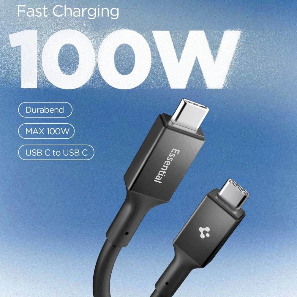 Spigen EB10020CC Základní USB-C Kabel 100W 200cm Černý
 - 2