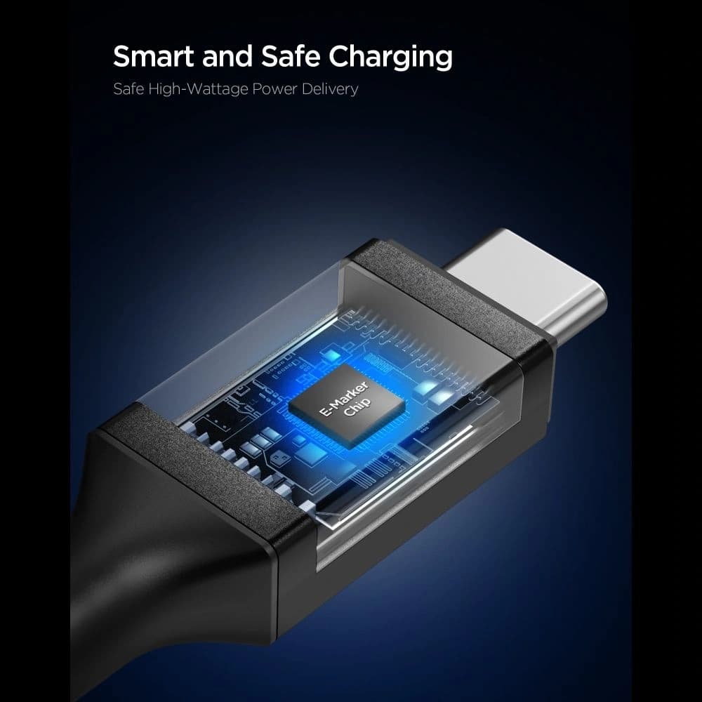 Spigen EB10020CC Základní USB-C Kabel 100W 200cm Černý
 - 4