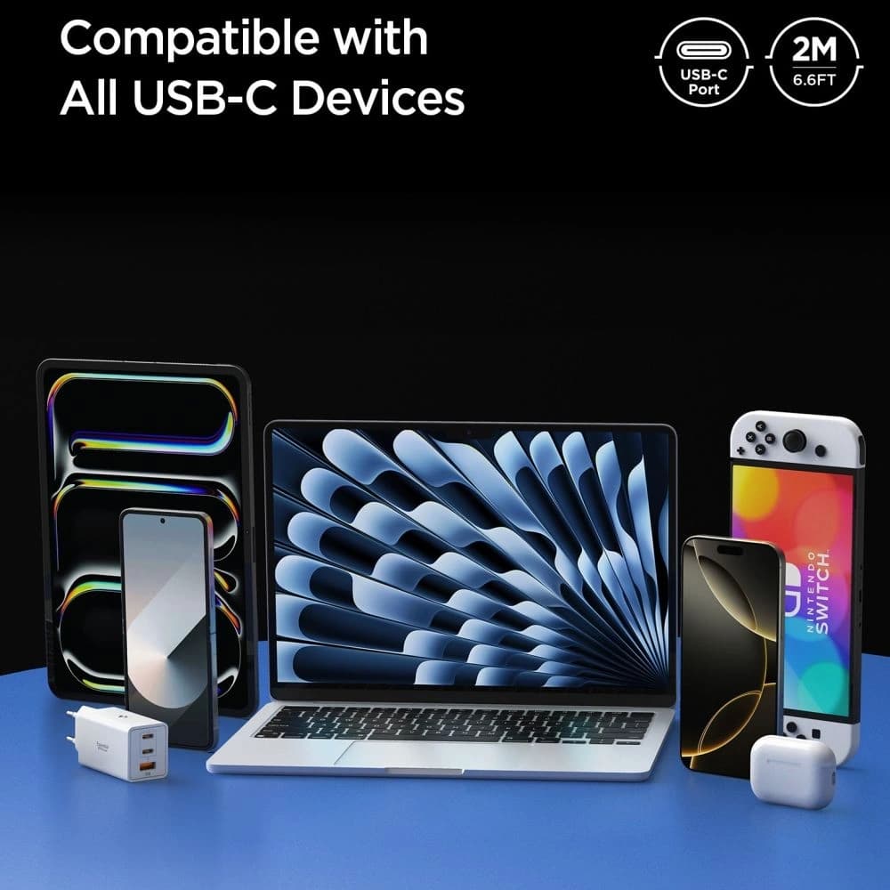 Spigen EB10020CC Základní USB-C Kabel 100W 200cm Černý
 - 7