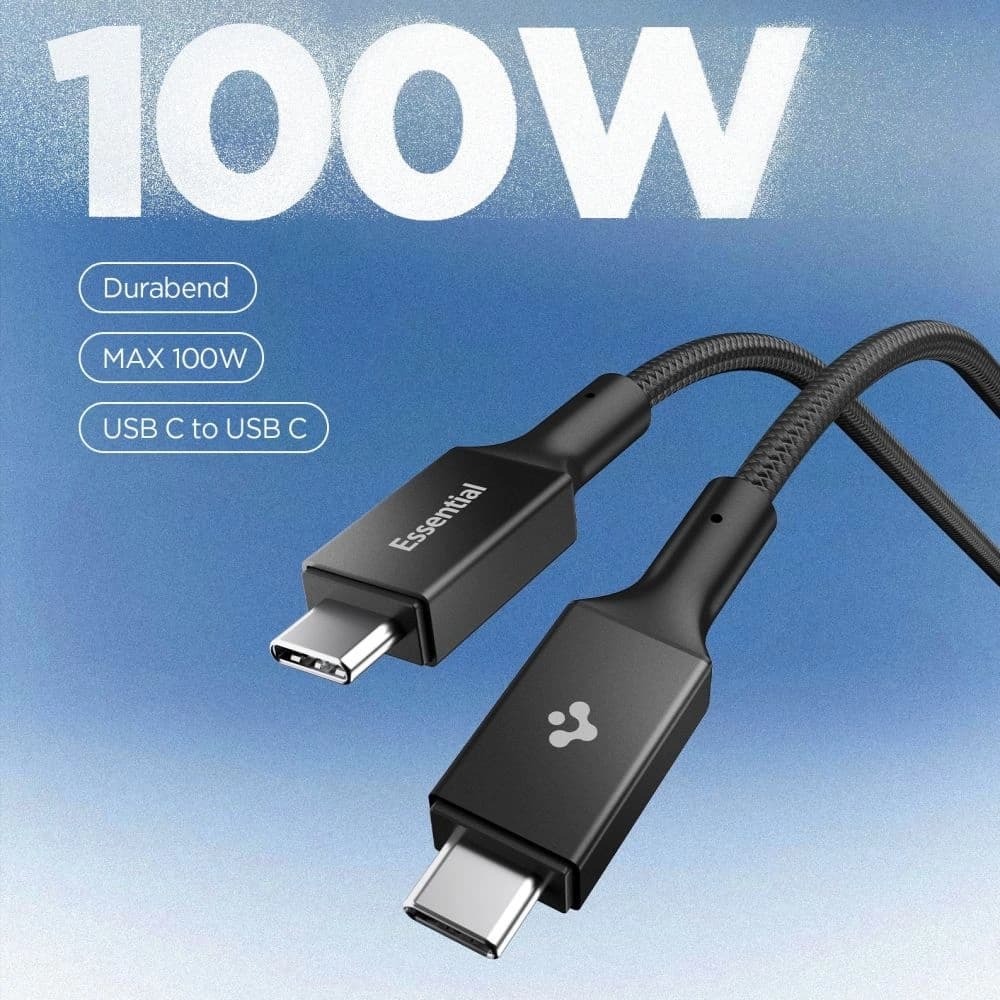 Spigen EB10010CC Základní USB-C Kabel 100W 100cm Černý
 - 3