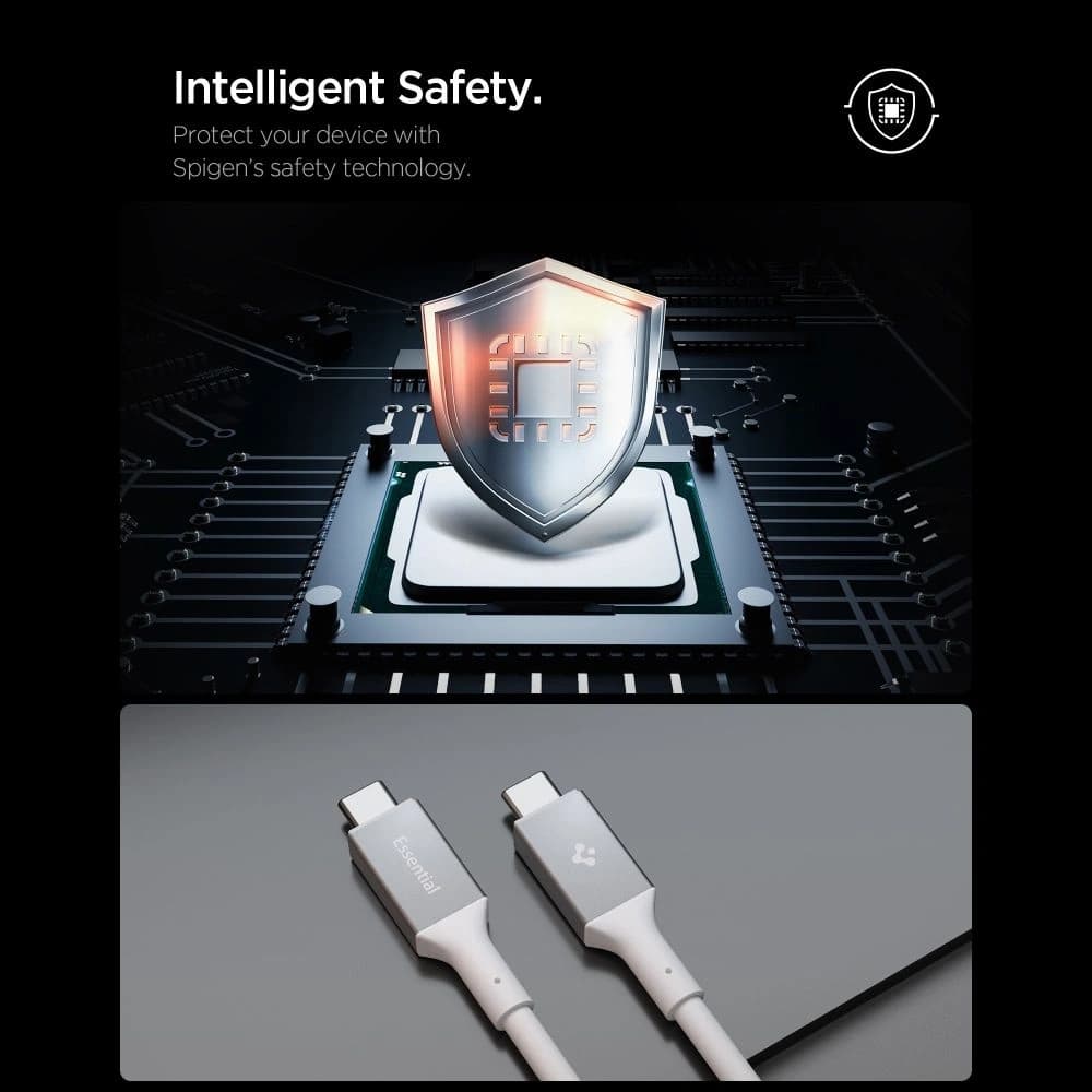 Spigen EB24012CC Základní USB-C Kabel 240W 120cm Bílý
 - 7