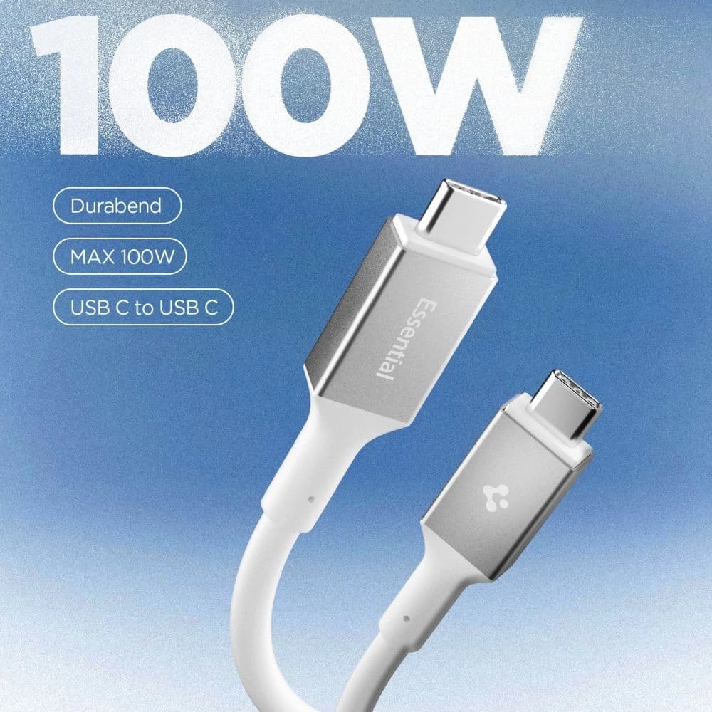 Spigen EB10020CC Základní USB-C Kabel 100W 200cm Bílý
 - 2