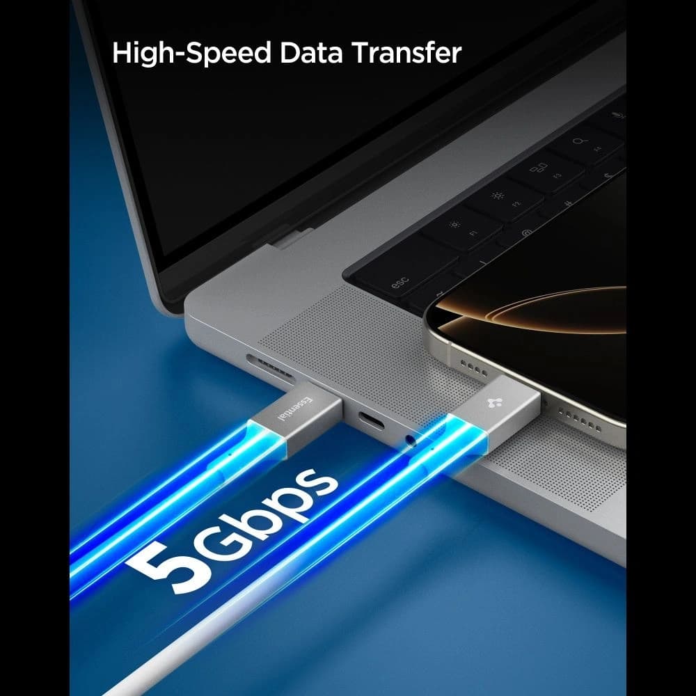 Spigen EB10020CC Základní USB-C Kabel 100W 200cm Bílý
 - 4