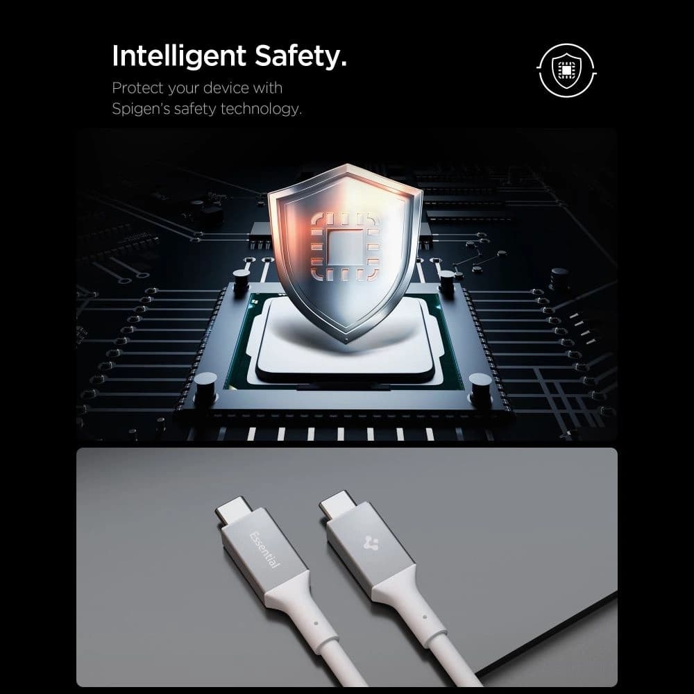 Spigen EB10020CC Základní USB-C Kabel 100W 200cm Bílý
 - 6