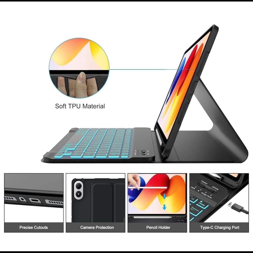 Tech-Protect SmartCase Pen + Keyboard Xiaomi Poco Pad M1 / Redmi Pad 2 Pro 12.1 Black - 4