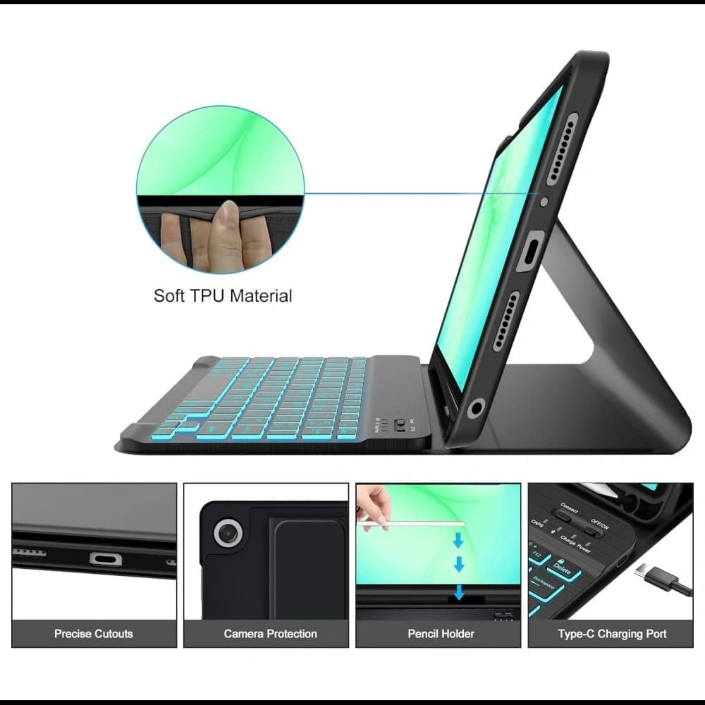 Tech-Protect SmartCase Stift + Tastatur Samsung Galaxy Tab A9+ / A11+ Plus 11.0 X210 / X215 / X216 / X230 / X235 / X236 Schwarz
 - 5