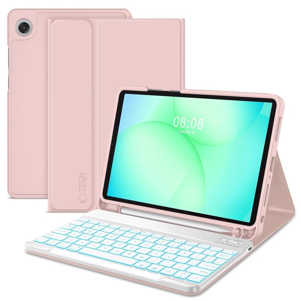 Tech-Protect SmartCase Stift + Tastatur Samsung Galaxy Tab A9+ / A11+ Plus 11.0 X210 / X215 / X216 / X230 / X235 / X236 Pink
 - 1