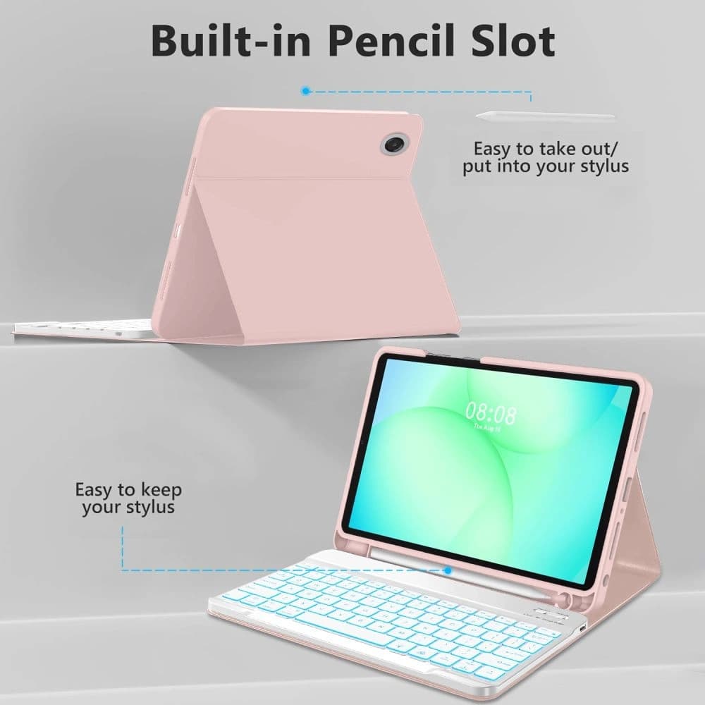 Tech-Protect SmartCase Stift + Tastatur Samsung Galaxy Tab A9+ / A11+ Plus 11.0 X210 / X215 / X216 / X230 / X235 / X236 Pink
 - 4