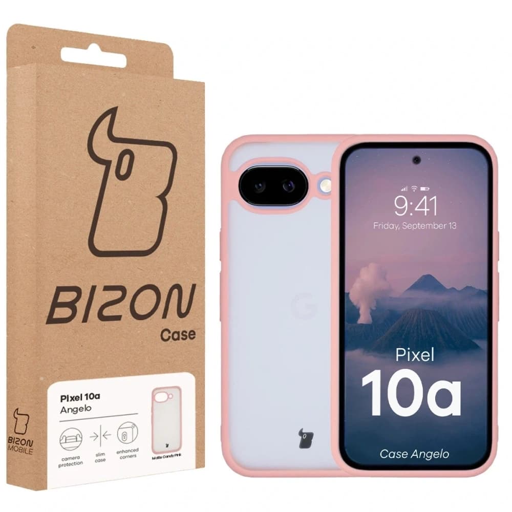 Bizon Case Angelo Google Pixel 10a semi-transparent with a light pink frame - 6