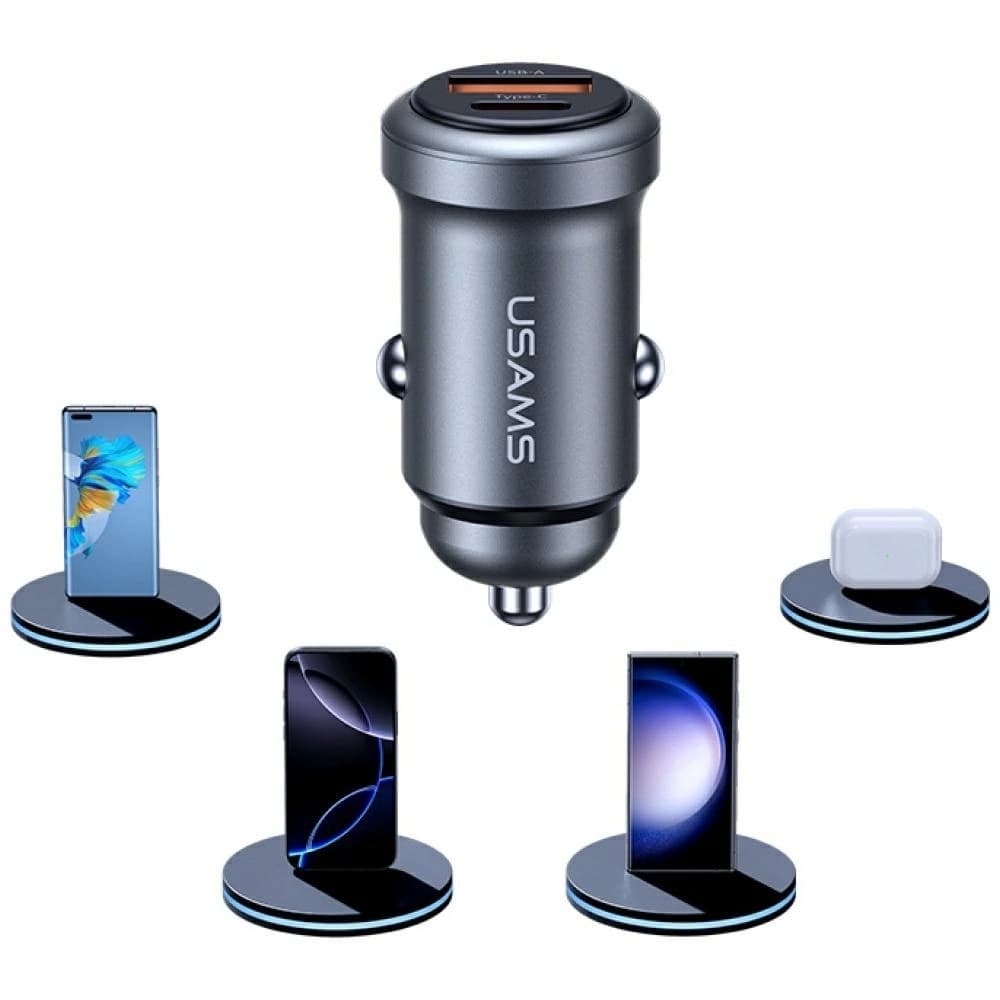 USAMS CC322 30W Car Charger USB-A USB-C tarnish - 2