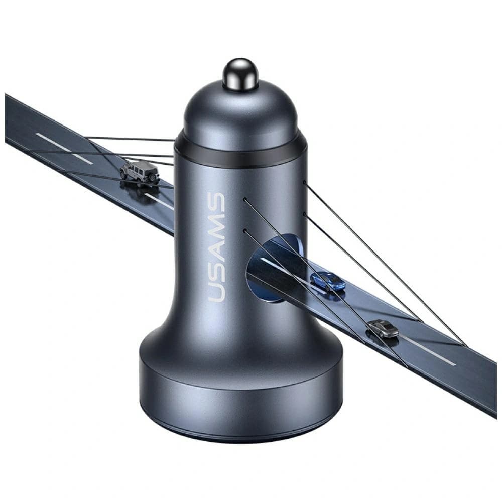 USAMS CC327 Auto Ladegerät Aluminium 45W USB-A USB-C tarnish
 - 3
