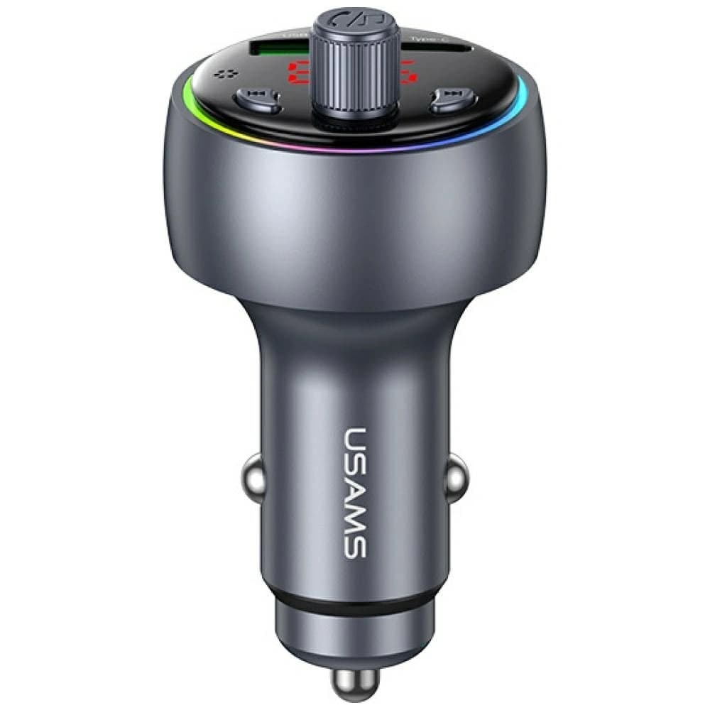 USAMS CC328 30W Auto Nabíječka USB-A USB-C Bluetooth FM zoxidovaný
 - 1
