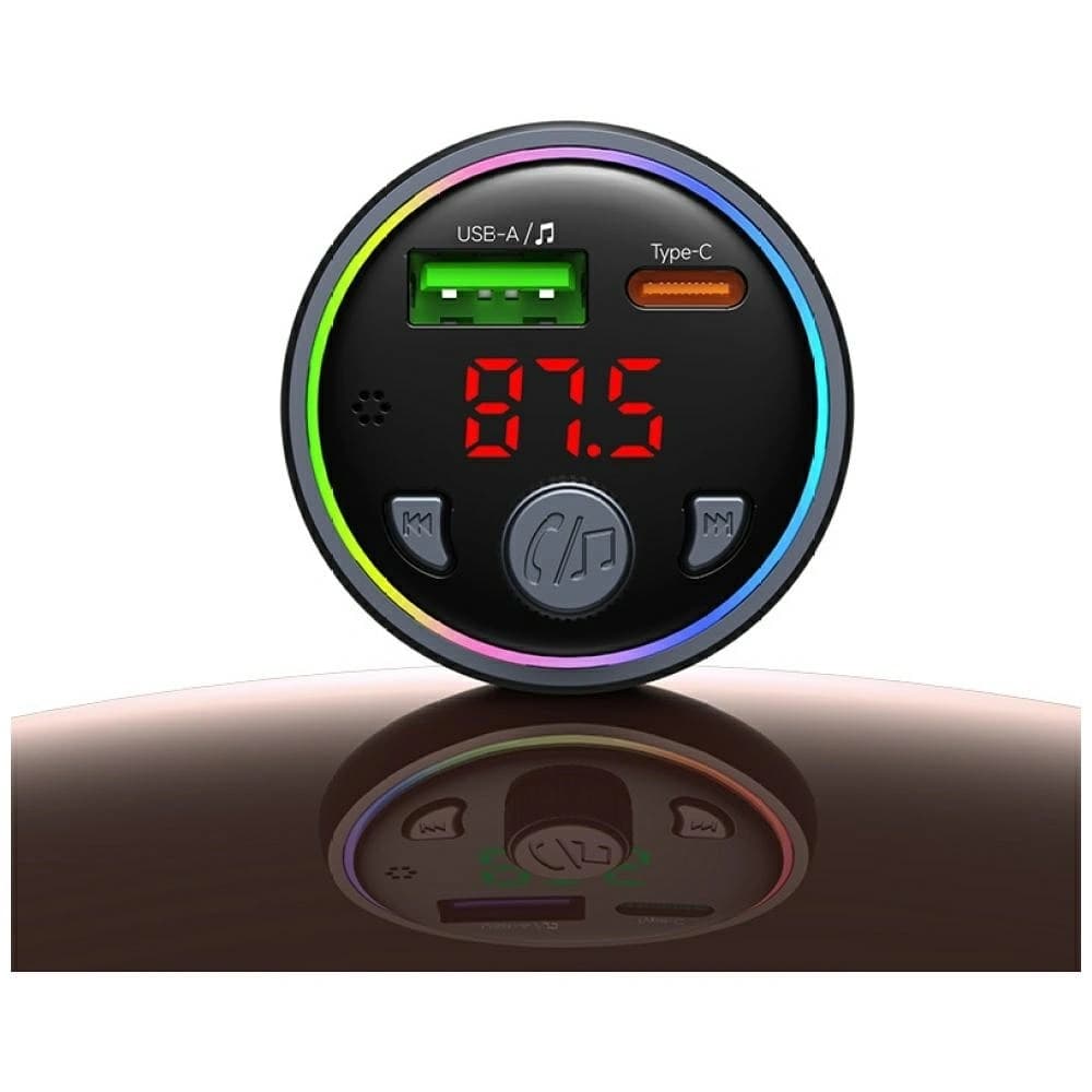 USAMS CC328 30W Auto Nabíječka USB-A USB-C Bluetooth FM zoxidovaný
 - 2