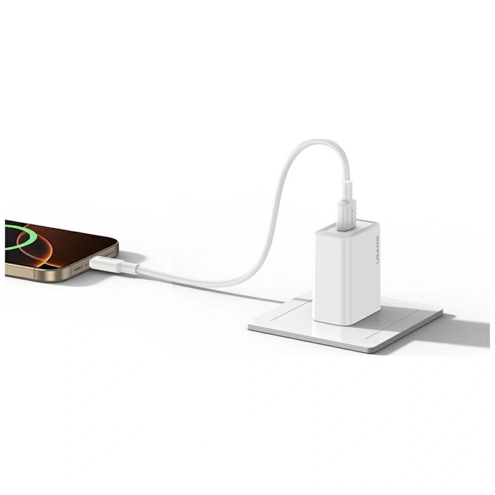 USAMS T69 10.5W 2.1A USB-A Wall Charger White - 3