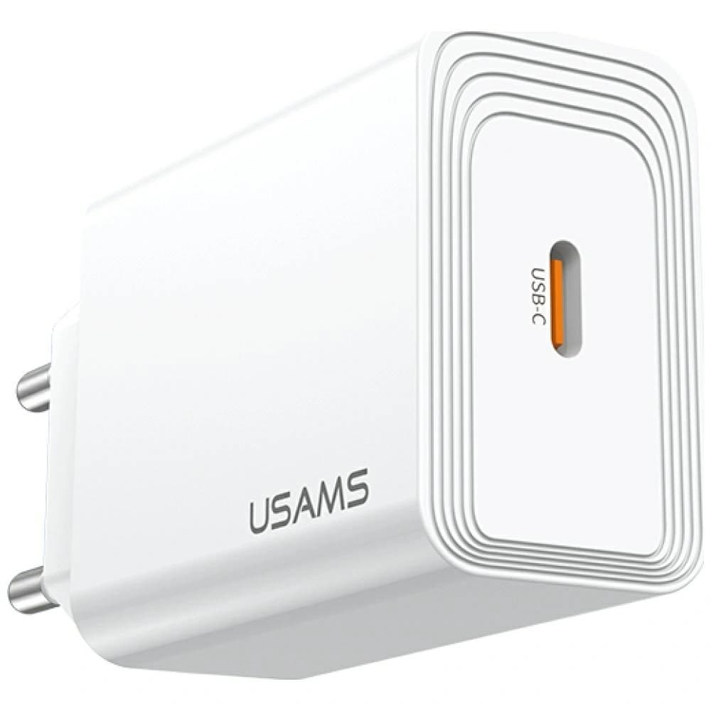 USAMS T69 20W USB-C Wand Ladegerät Weiß
 - 2