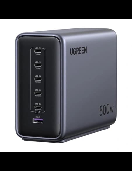 Ładowarka UGREEN Nexode X759 500W 5xUSB-C, 1xUSB-A GaN (szara)