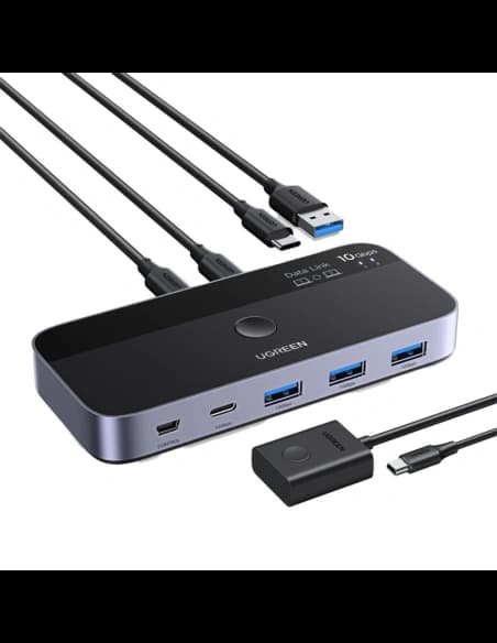 Przełącznik switch UGREEN CM691 USB-C 2x4 out (szary)