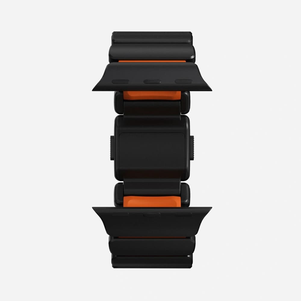 Pasek NOMAD Stratos band tytanowa bransoleta do Apple Watch 49mm z FKM (black titanium, ultra orange FKM) - 2