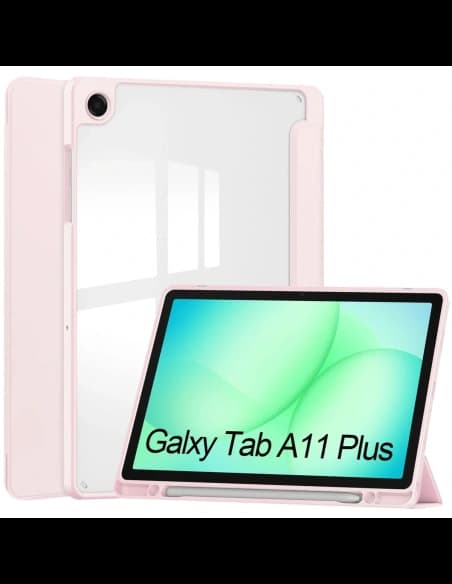 Etui z klapką Bizon Case Tab Clear Matt do Samsung Galaxy Tab A11+ Plus / A9+ Plus różowe
