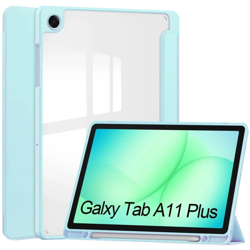 Etui z klapką Bizon Case Tab Clear Matt do Samsung Galaxy Tab A11+ Plus / A9+ Plus błękitne - 1