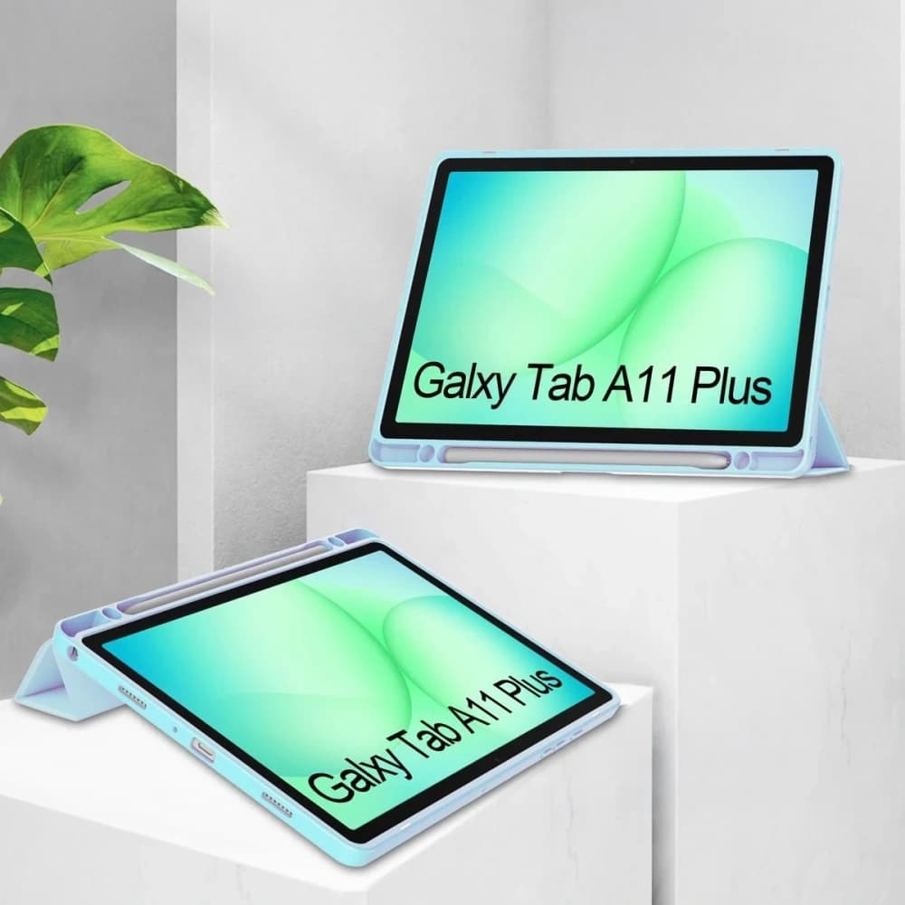 Etui z klapką Bizon Case Tab Clear Matt do Samsung Galaxy Tab A11+ Plus / A9+ Plus błękitne - 2