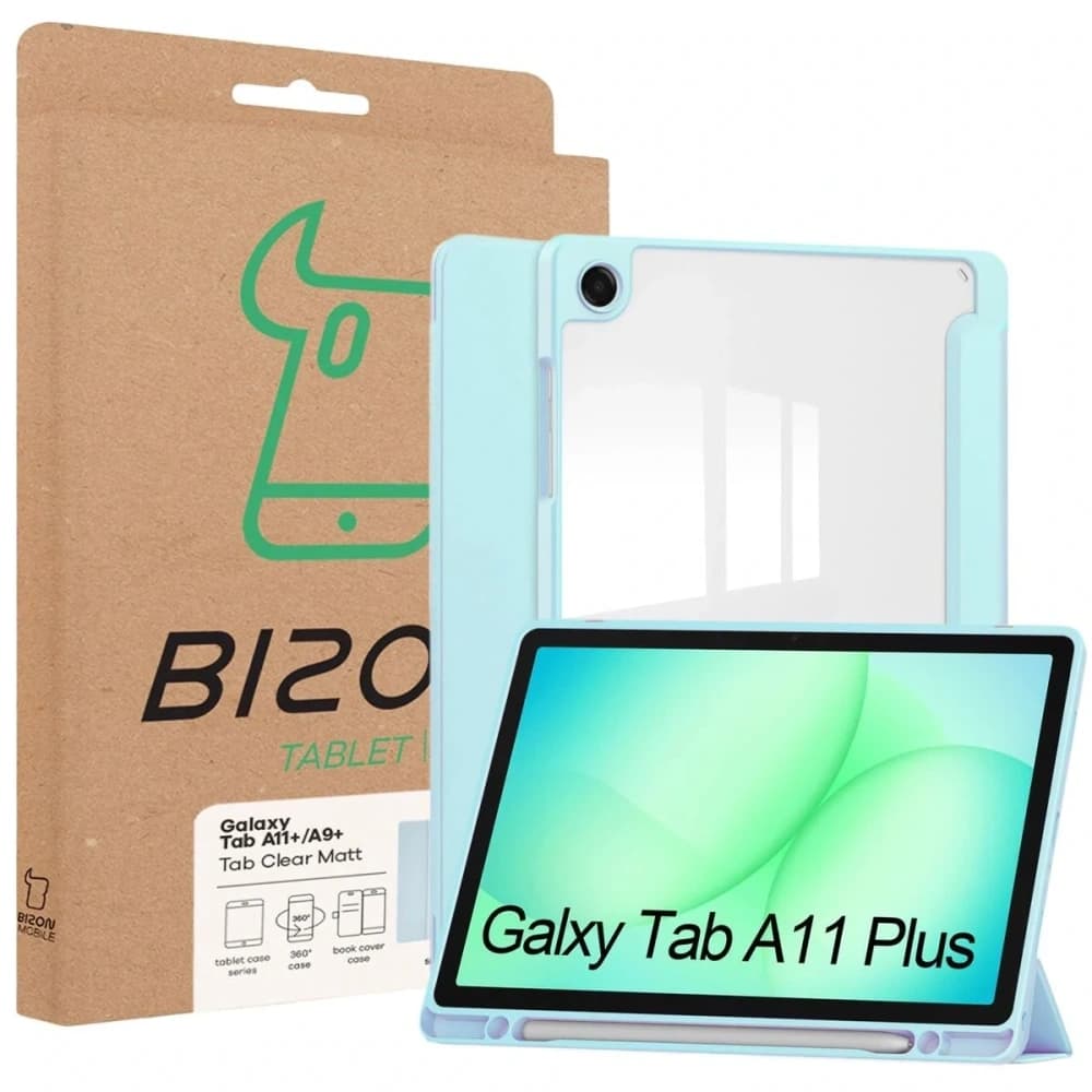 Etui z klapką Bizon Case Tab Clear Matt do Samsung Galaxy Tab A11+ Plus / A9+ Plus błękitne - 8