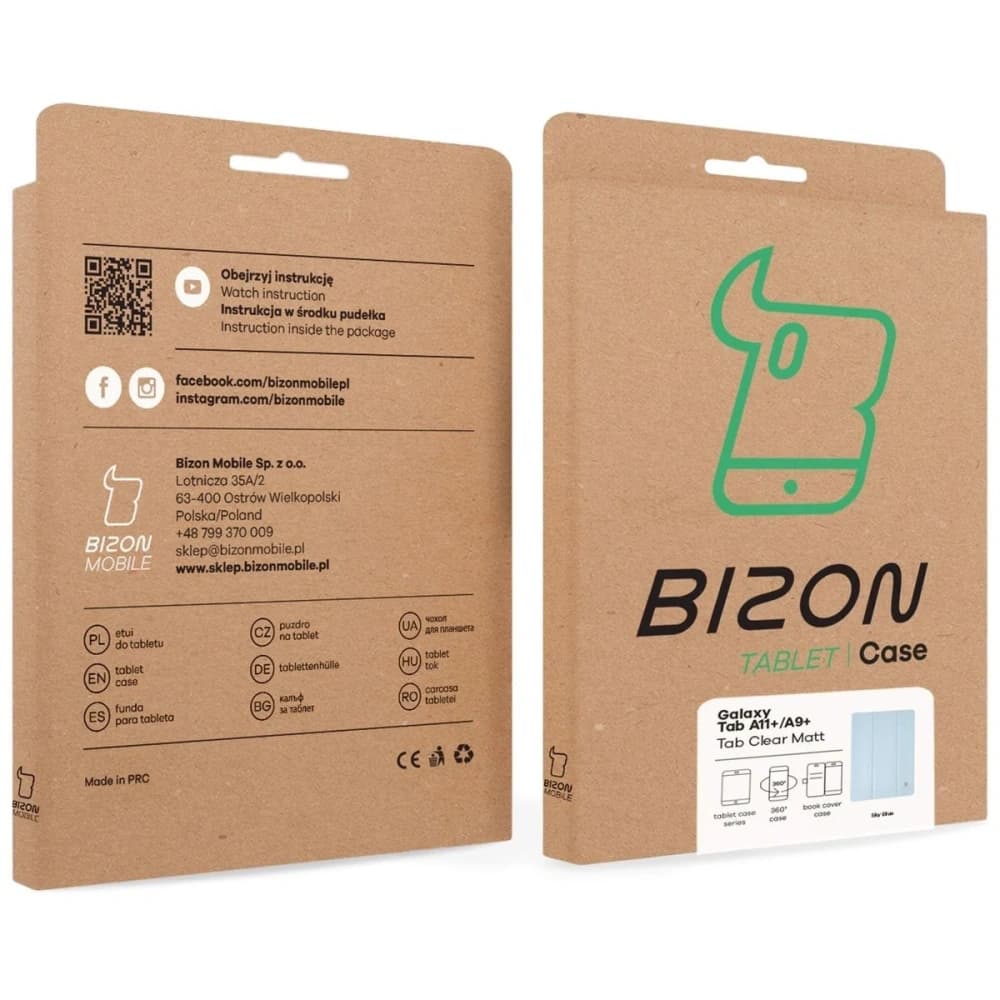 Etui z klapką Bizon Case Tab Clear Matt do Samsung Galaxy Tab A11+ Plus / A9+ Plus błękitne - 9