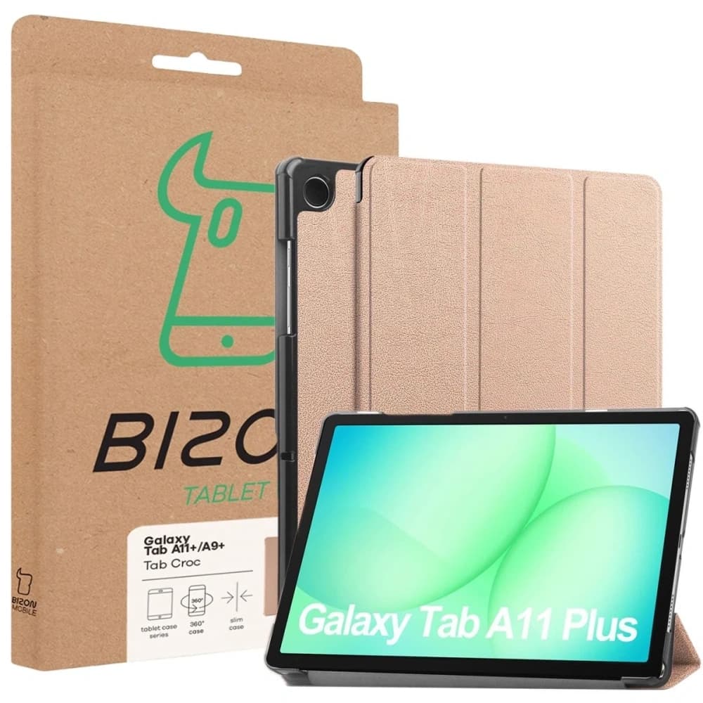 Bizon Case Tab Croc Samsung Galaxy Tab A11+ Plus / A9+ Plus růžově zlatý
 - 8