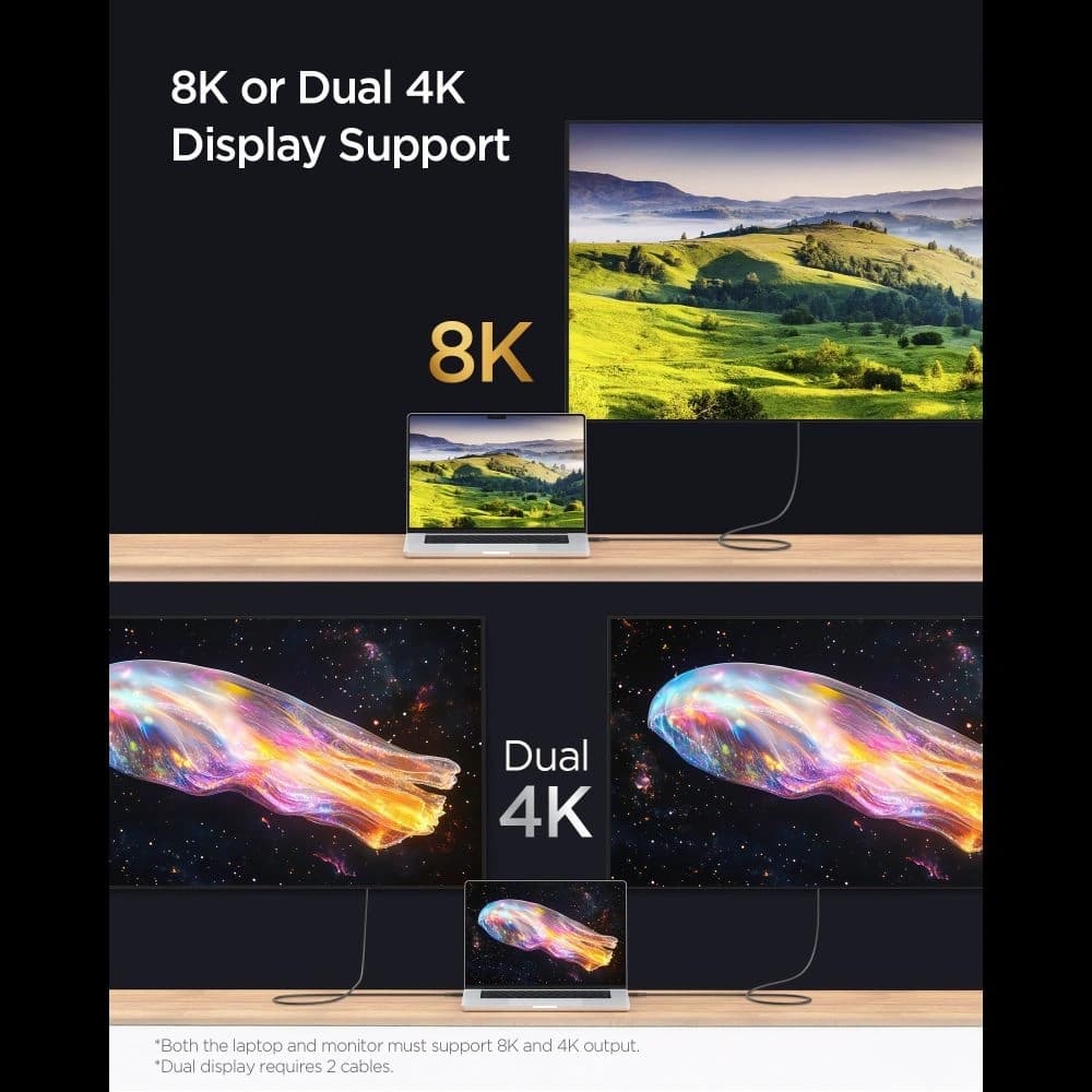 Spigen EB24012CC Essential USB-C Kábel 240W 120cm Fekete
 - 6