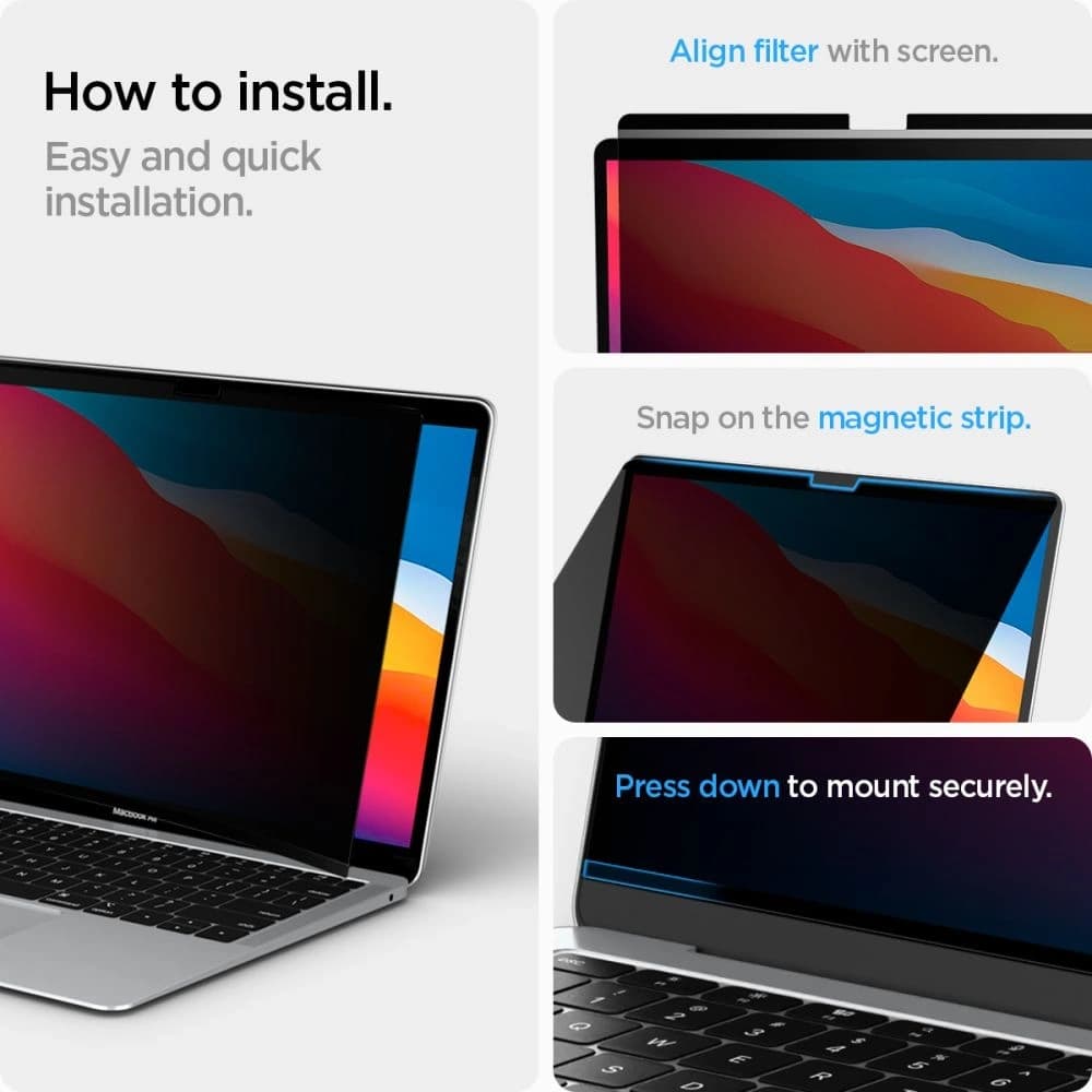 Spigen Safe View Apple MacBook Air 13" M2 / M3 / M4 2023-2025 Datenschutz 
 - 12