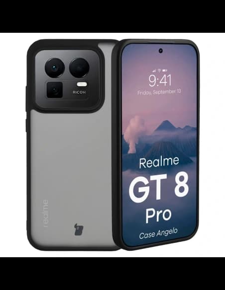 Bizon Case Angelo Realme GT 8 Pro füstös fekete kerettel
