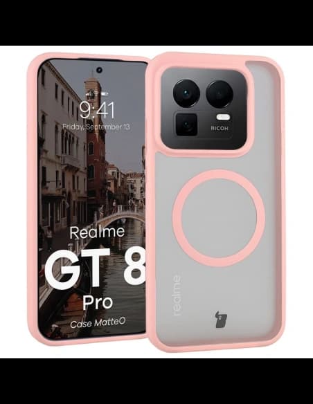Bizon Case MatteO Magnetic Realme GT 8 Pro füstös világos rózsaszín
