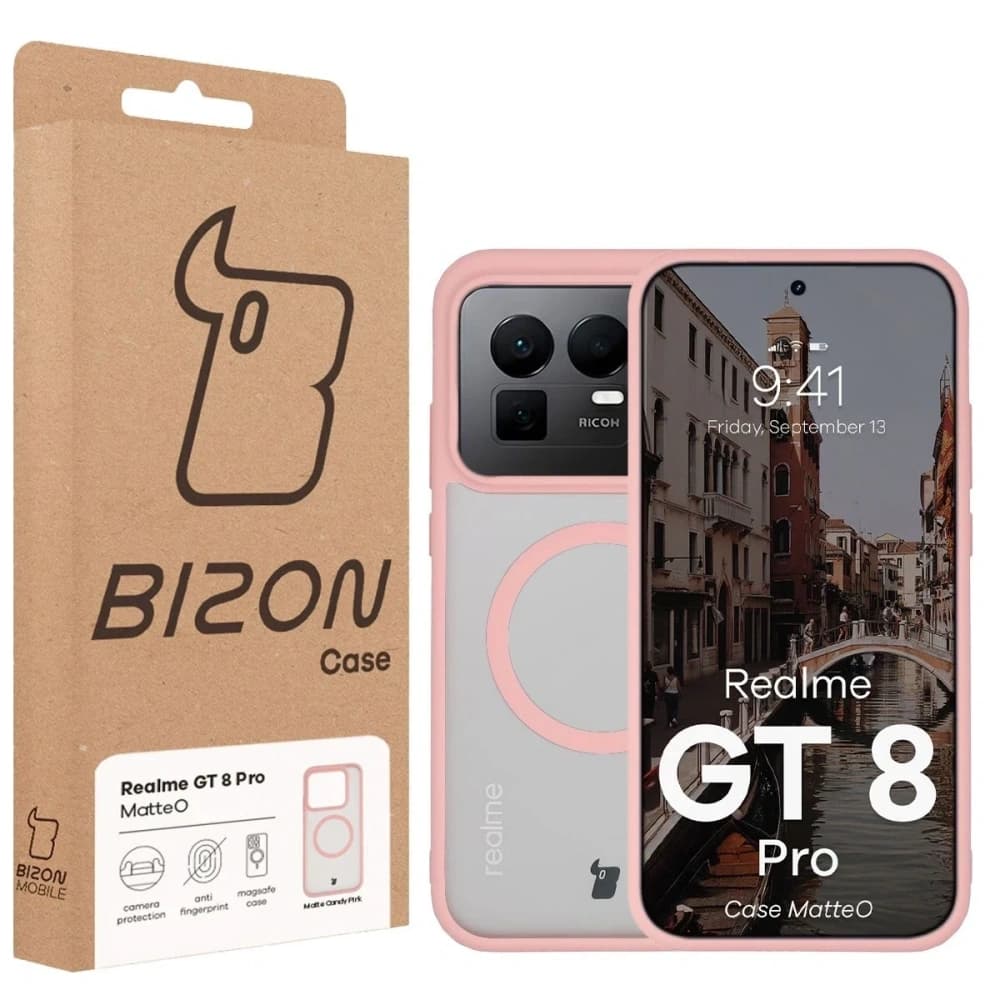 Bizon Case MatteO Magnetic Realme GT 8 Pro fumuriu roz deschis
 - 7