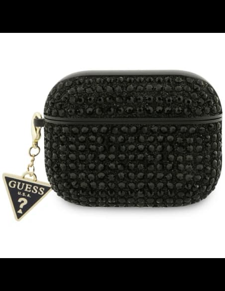 Guess Strasszos Háromszög Charm Apple AirPods Pro 3 fekete
