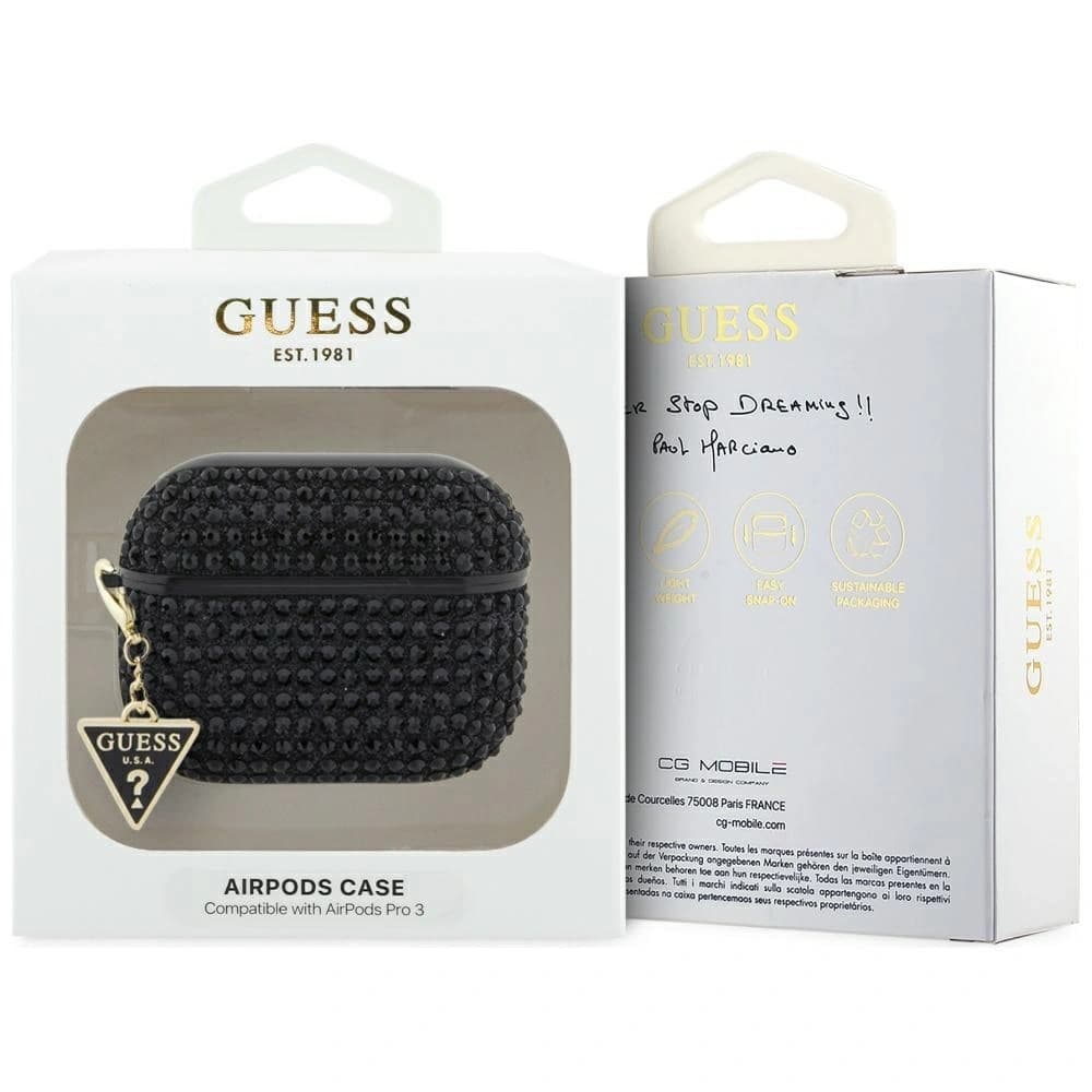 Guess Rhinestone Triangle Charm Apple AirPods Pro 3 černý
 - 3
