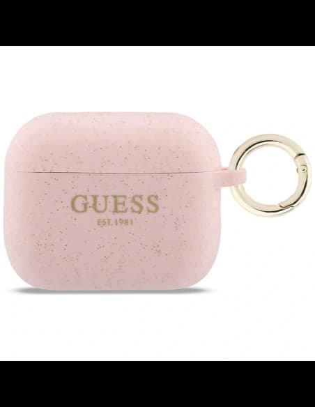 Guess Silicone Glitter Ring Apple AirPods Pro 3 pink