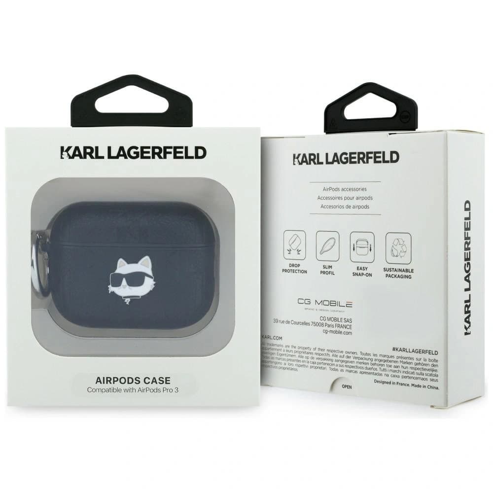 Karl Lagerfeld Monogram Choupette Kopf Apple AirPods Pro 3 schwarz 
 - 4