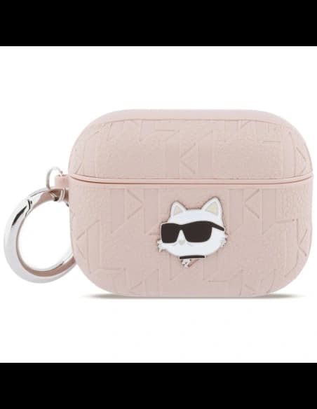 Karl Lagerfeld Monogram Choupette Head Apple AirPods Pro 3 pink
