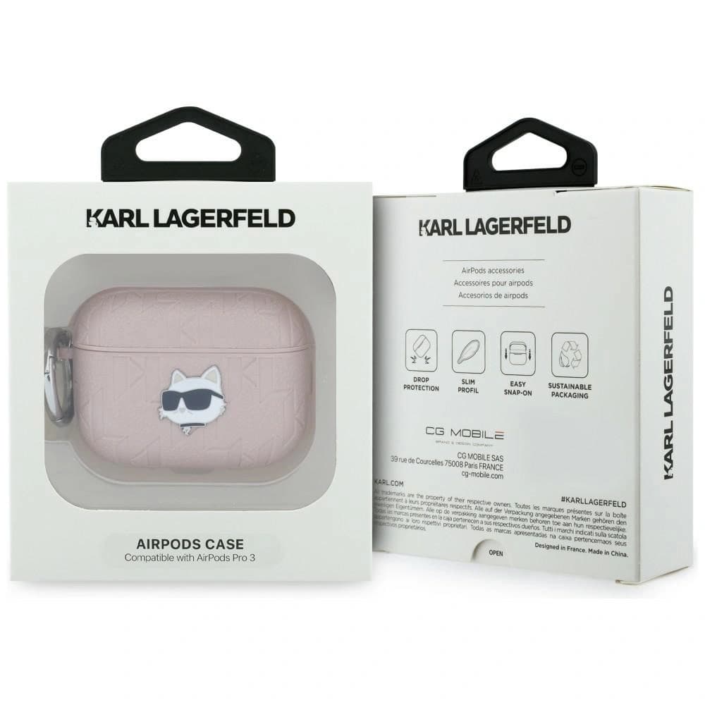 Karl Lagerfeld Monogram Choupette Head Apple AirPods Pro 3 pink - 4