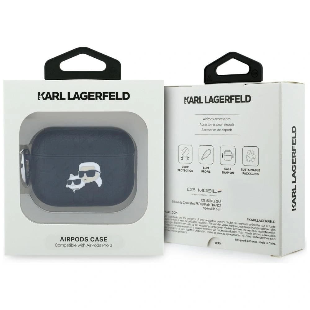 Karl Lagerfeld Monogram Karl & Choupette Head Apple AirPods Pro 3 black - 4
