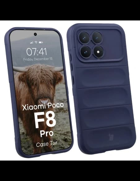 Pancerne etui Bizon Case Tur do Xiaomi POCO F8 Pro, granatowe