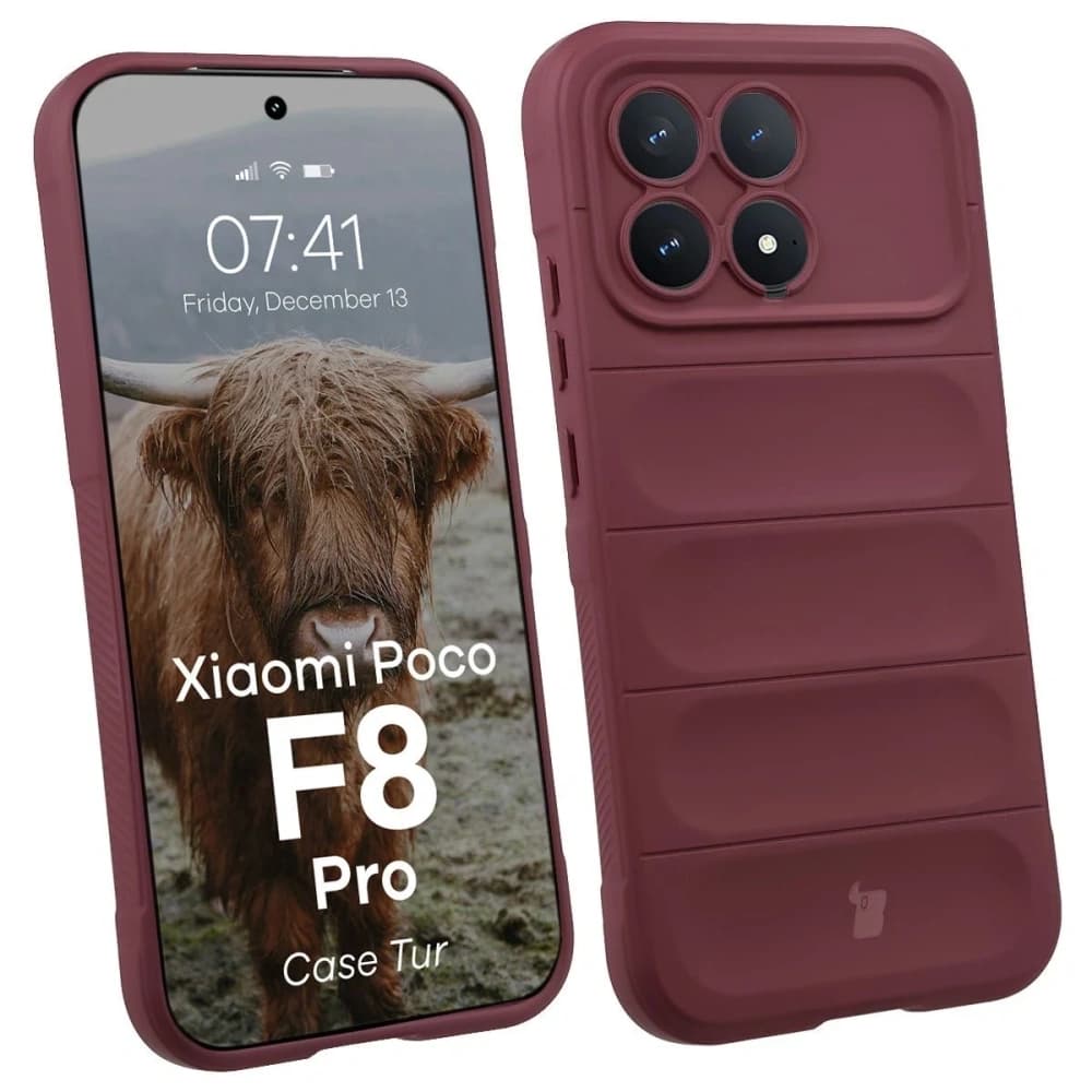 Pancerne etui Bizon Case Tur do Xiaomi POCO F8 Pro, burgundowe - 1
