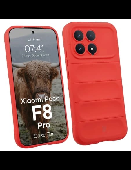 Pancerne etui Bizon Case Tur do Xiaomi POCO F8 Pro, czerwone