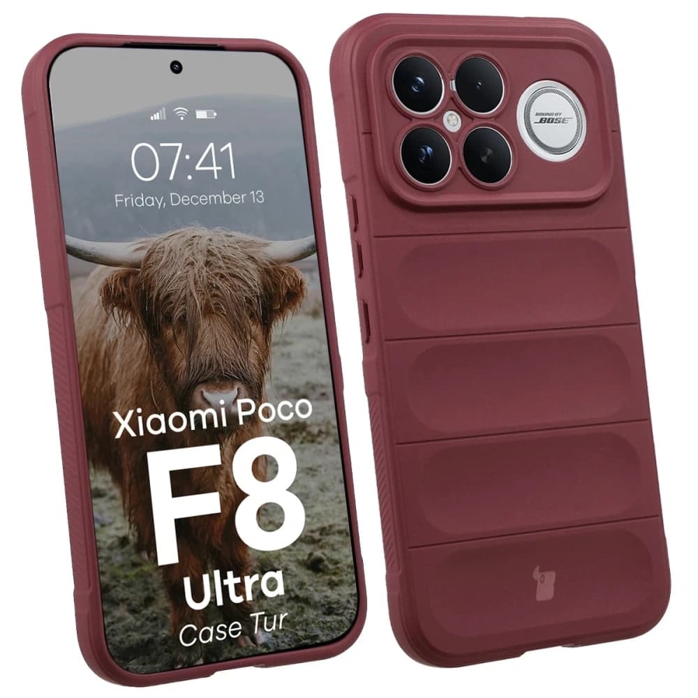 Pancerne etui Bizon Case Tur do Xiaomi POCO F8 Ultra, burgundowe - 1