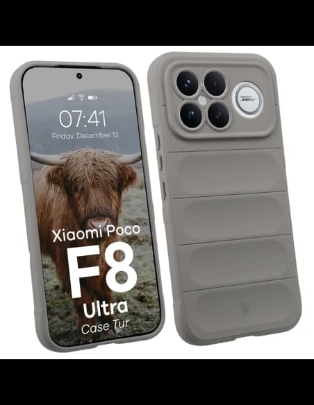 Pancerne etui Bizon Case Tur do Xiaomi POCO F8 Ultra, jasnoszare