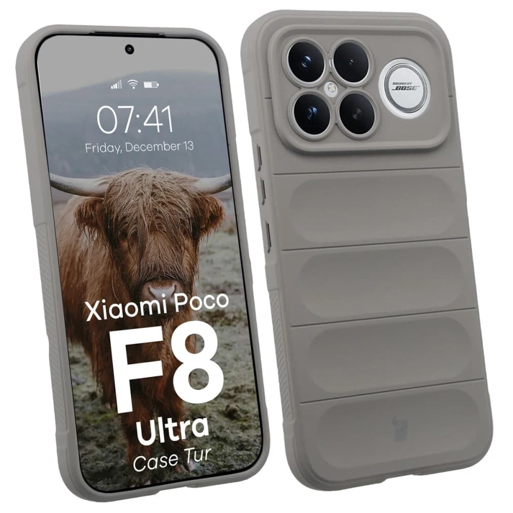 Pancerne etui Bizon Case Tur do Xiaomi POCO F8 Ultra, jasnoszare - 1